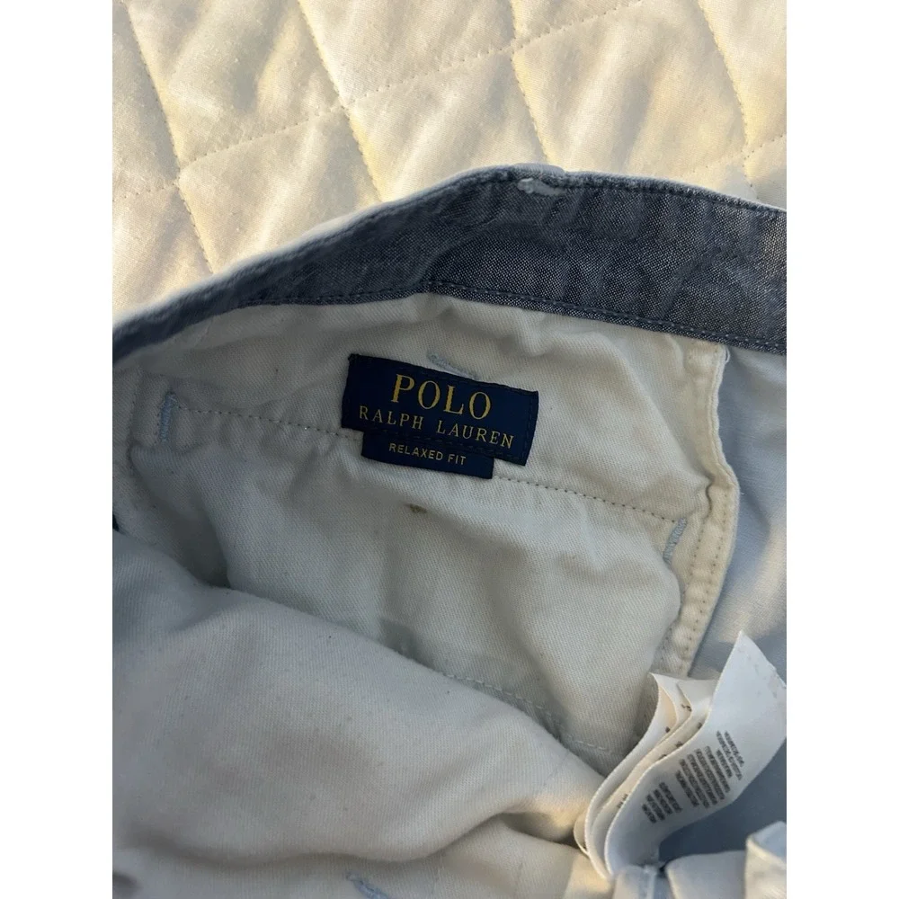 Polo Ralph Lauren Chino Shorts 34 LightBlue Relaxed Fit Old Money Coastal Preppy